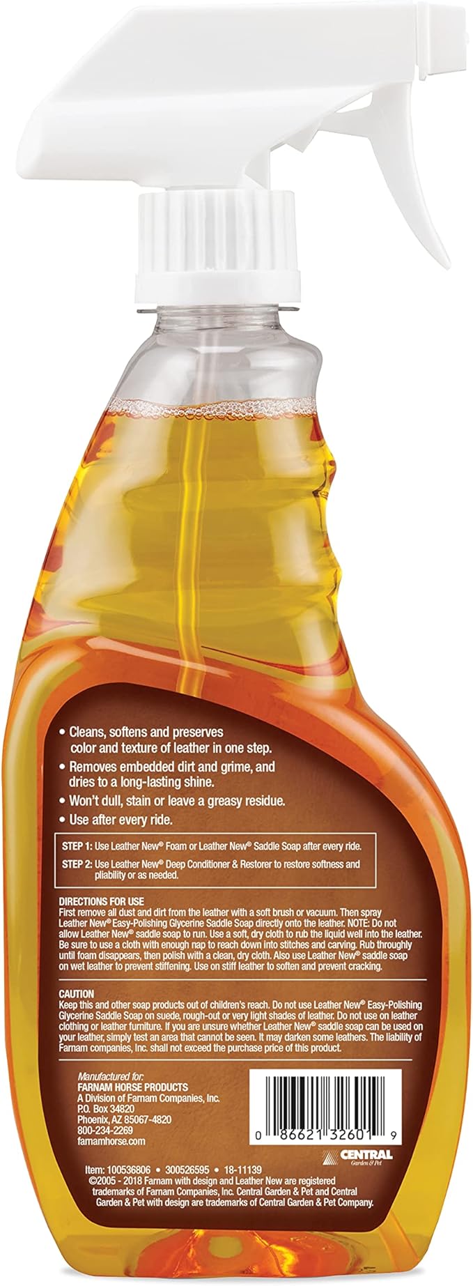 Farnam Leather New Easy-Polishing Glycerine Saddle Soap and Leather Saddle Cleaner, Protects and Preserves Leather, Cleans, Conditions and Polishes, 16 Oz. (Pack of 2)