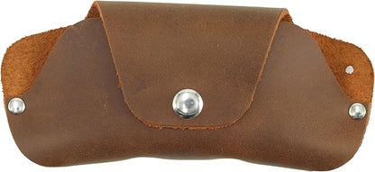Toprank Leather Eyeglass Case - Handmade Slim Sunglasses Holder, Genuine and Universal Fit for Men and Women