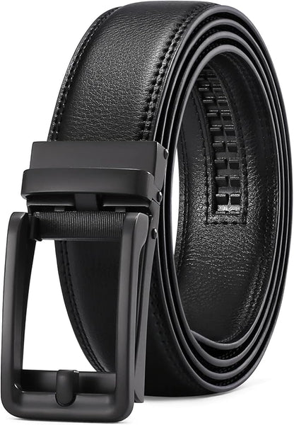 SENDEFN Men's Leather Dress Casual Belt 1 3/8" Automatic Adjustable Click Buckle Belts with Gift Box