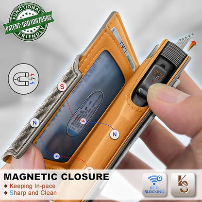 KEMISANT Airtag Wallet Men Gift,Mens Slim Front Pocket Wallet Money Clip Standard or Apple Airtag Use 3.8"×2.8"×0.9"