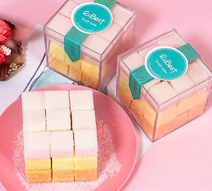Acrylic Box Clear Boxes with Lid 4 Pieces Display Case Graduation Candy Box Plastic Square Cube Wedding Present Valentine's Day Birthday Party Gift Wrap Storage Box
