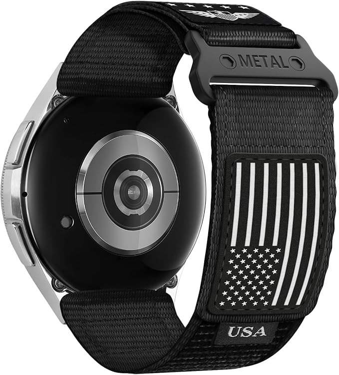 22mm Band Compatible with Samsung Galaxy Watch 3 Band 45mm/Galaxy Watch 46mm/Gear S3 Frontier/Classic for Men,Rugged Fabric Nylon Strap for Garmin Venu 3 2/Vivoactive 4/Forerunner 265/255,L