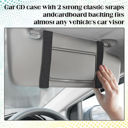CD Case Holder for Car - DVD Vehicle Visor Storage Orangizer Sun Visor Organizer for CD Visor Case with 12 DVD Storage Sleeves 1 Mesh Pocket 1 Pen Holder(Black)