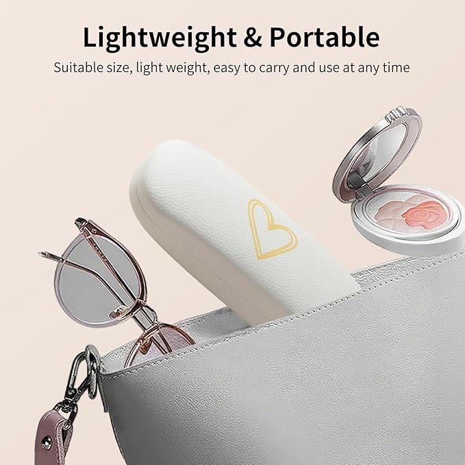 Glasses Case Hard Shell, Leather Protective Case for Sunglasses with Cleaning Cloth, Cute Eyeglass Cases for Women