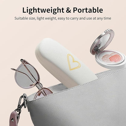 Glasses Case Hard Shell, Leather Protective Case for Sunglasses with Cleaning Cloth, Cute Eyeglass Cases for Women