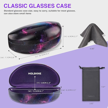 molshine Hard Shell Sunglasses Case,Large Glasses Case for Women Men Oversized Sunglass Eyeglasses