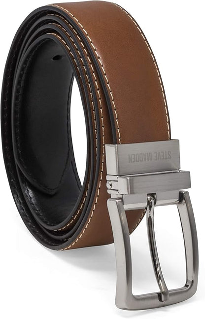 Steve Madden Men's Reversible Men's Dress Casual Every Day Leather Belt