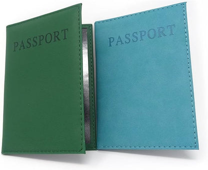 Honbay 2PCS Artificial Leather Passport Holder Cover Passport Case for Men and Women