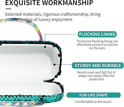 PERFECTSIGHT Hard Shell Eyeglasses Case, PU Leather Protective Glasses Case, Cute Eyeglass Case for Women Men Girls