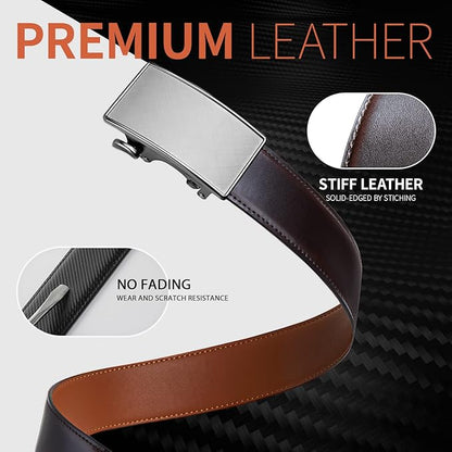 Zitahli Ratchet Belts for Men,Adjustable for Gift mens belt Leather For Dress and Casual Trim to Fit,Men's Accessories