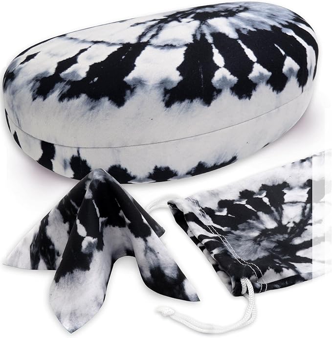 MyEyeglassCase® Large Hard Sunglasses Case | fits Large curved Sunglasses, with microfiber bag and cleaning cloth