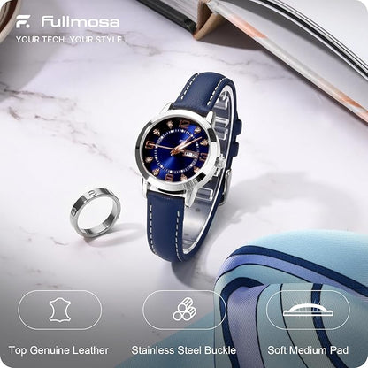 Fullmosa Watch Band, Quick Release Leather Watch Strap for Men Women, Replacement Bands Width 12mm 14mm 16mm 18mm 19mm 20mm 21mm 22mm 24mm