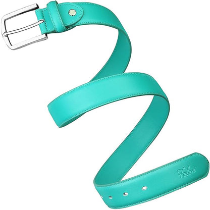 Falari Men Genuine Leather Casual Dress Belt With Single Prong Buckle, Classic Style Belt