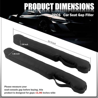 2026 New Car Seat Gap Filler 2 Pack,Leather Seat Gap Filler Strip with Fix Strap to Avoid Items from Falling,Universal Car Seats Gaps Plug Cars Interior Accessories