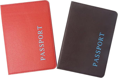 Honbay 2PCS Artificial Leather Passport Holder Cover Passport Case for Men and Women