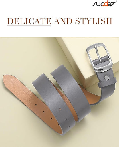 SUOSDEY Women Belts For Jeans Dresses Pants Ladies Leather Waist Belt with Elegant Buckle, Width 1.3"
