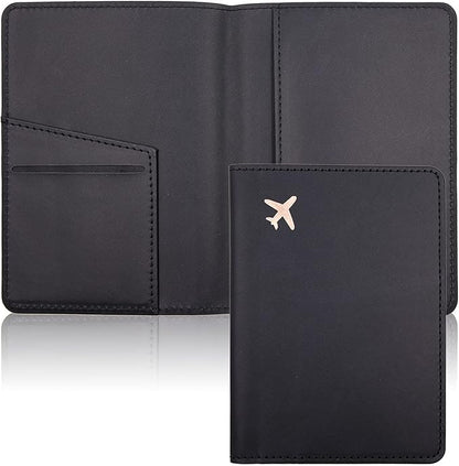 Deziliao Passport Holder,Passport Holder Card Slots, Passport and Vaccine Card Holder Combo, Cute Passport cover for Women and Men, with Waterproof Rfid Blocking, Passport Travel Wallet(Black)