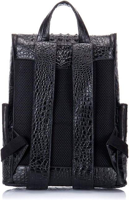 boshiho Real Leather Laptop Backpack Fashion Travel Bag Daypack for Men, Crocodile Pattern (S)