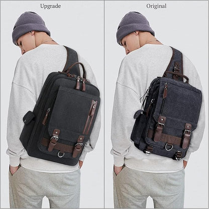 mygreen Canvas Cross Body Messenger Bag Shoulder Sling Backpack Travel Rucksack