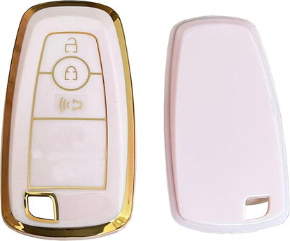 Keyless Entry Remote for Ford Key Fob Cover Protective Shell Fits for Ford Edge Escape Expedition Explorer Fusion Mustang Ranger F-150 F-250 (3-Button-Pink)