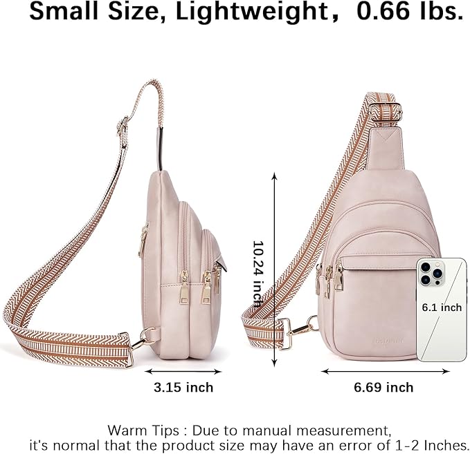 BOSTANTEN Small Sling Bag for Women Leather Crossbody Bags Fanny Pack Chest Bag for Travel