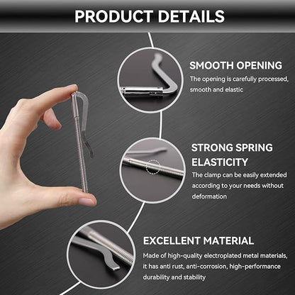 HERCHR Wallet Money Clip, 10Pcs Spring Loaded Money Clip Money Spring Clip Tool Wallet Spring Clip Insert Bar Replacement for Wallet Purse