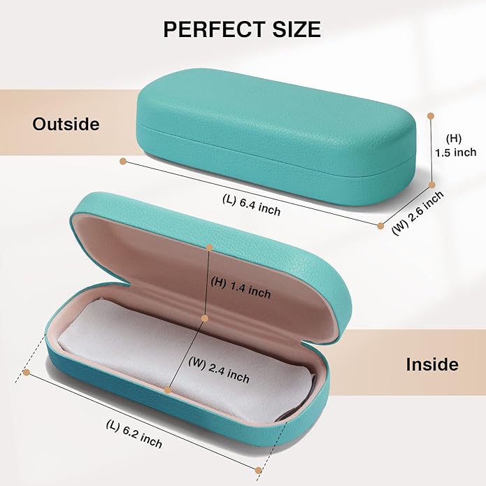 Marvolia Glasses Case Large Hard Shell Eyeglasses Case PU Leather Protective Case for Sunglasses Eyeglasses