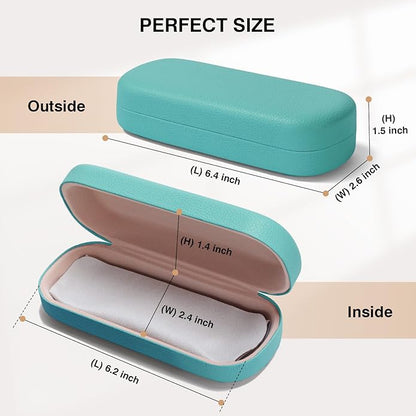 Marvolia Glasses Case Large Hard Shell Eyeglasses Case PU Leather Protective Case for Sunglasses Eyeglasses