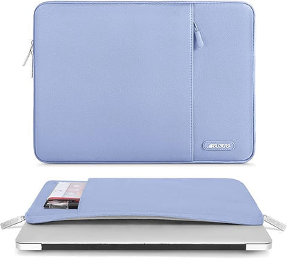 MOSISO Laptop Case 14 inch, 14 inch Laptop Sleeve Compatible with HP Lenovo Dell ASUS Acer, HP Stream, Dell Latitude, Lenovo IdeaPad, Polyester Vertical Computer Sleeve Bag with Pocket, Pastel Blue