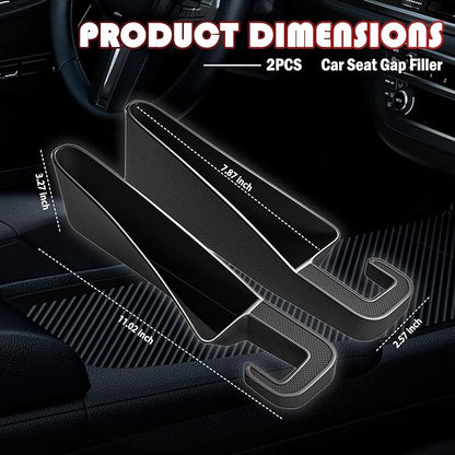 2PCS Short Car Seat Gap Filler Organizer with Seats Belt Holes,Anti-dropout Seat Gap Filler Fills Console Gaps,Universal Car Seats Gaps Plug with Storage Slot for Cars Storage