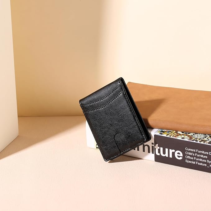 Slim Wallet for Men Bifold RFID Blocking Front Pockets Wallet Credit Card Holder Minimalist Leather Money Clip Mens Wallet with 12 card Slots
