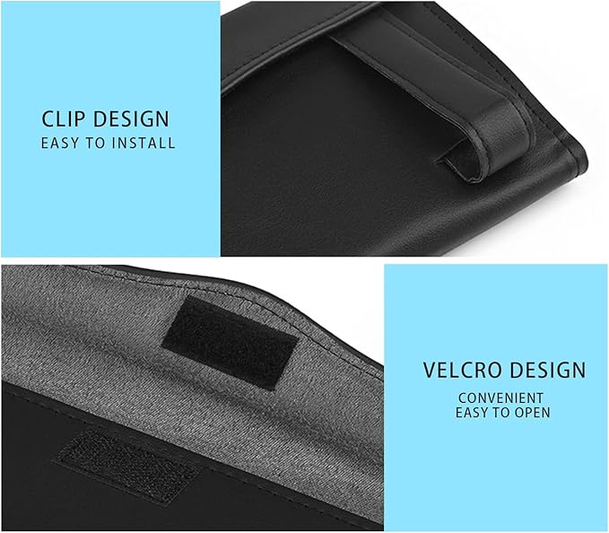 Black Car Tissue Refill Holder for Visor, Car Sun Visor Napkin Paper Storage Holder Box, Hanging Tissue Clip, PU Leather