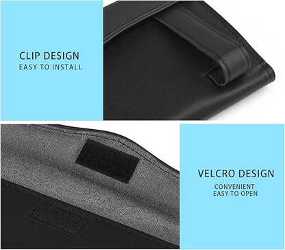 Black Car Tissue Refill Holder for Visor, Car Sun Visor Napkin Paper Storage Holder Box, Hanging Tissue Clip, PU Leather