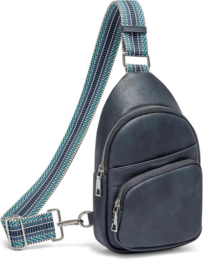 CLUCI Small Sling Bag for Women, Vegan Leather Fanny Pack Crossbody Bags for Women, Chest Bag With Guitar Strap