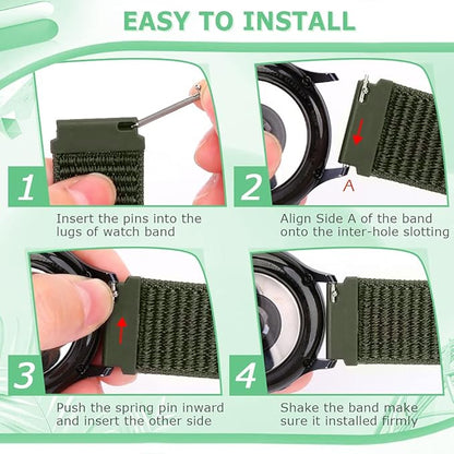 19mm Nylon Sport Quick Release Watch Bands Compatible with GRV FC1/FC5/Willful/YAMAY/Letsfit/LETSCOM/TEMINICE/LIFEBEE/Lintelek ID205 ID205L ID205G ID205S ID205U/Blackview Band for Women Men