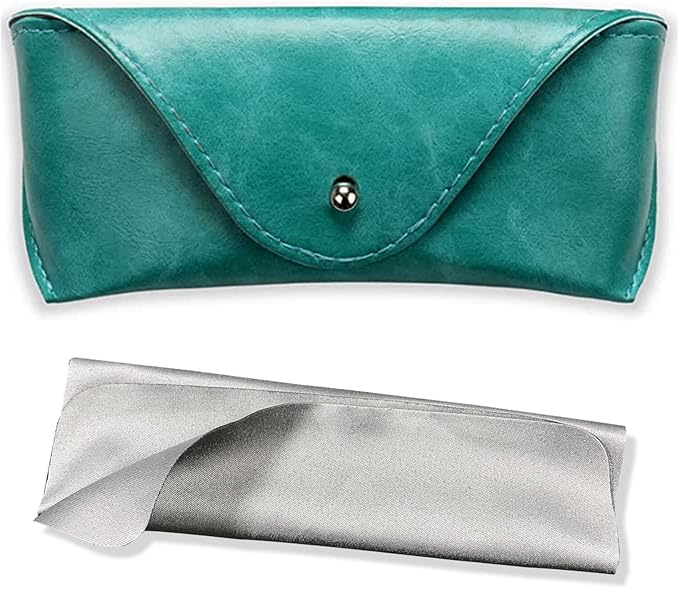 LogHog Portable Leather Glasses Case,Flexible Sunglasses Pouch Slim Case for Women Men Horizontal Eyeglass Case