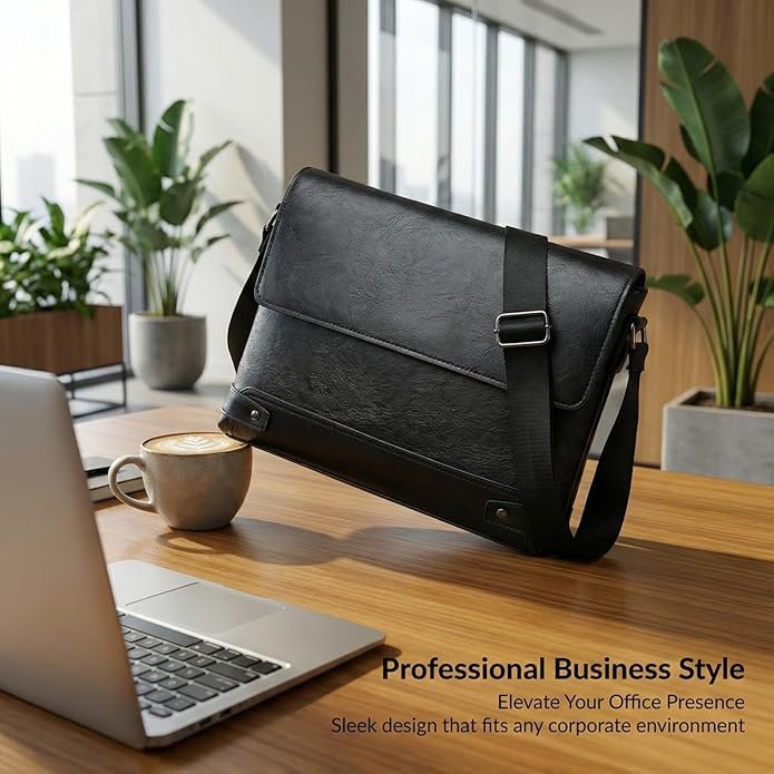 Messenger Bag for Men, 13 inch Purse Crossbody Bag, Waterproof Shoulder Bag for Office Business