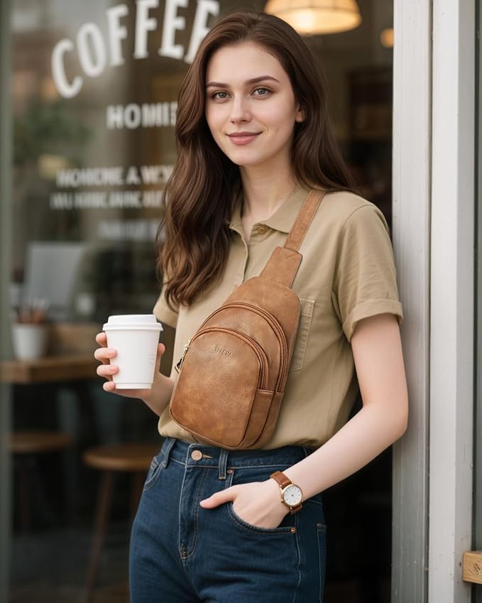 Telena Crossbody Bags for Women Leather Cross Body Sling Bag for Woman Travel