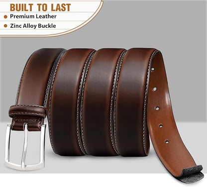 Men's Belt Genuine Leather Belt for Men Dress Casual Golf Jeans Pants 1 3/8"