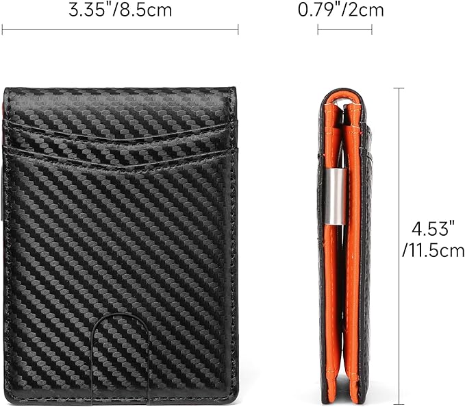 Slim Wallet for Men Bifold RFID Blocking Front Pockets Wallet Credit Card Holder Minimalist Leather Money Clip Mens Wallet with 12 card Slots