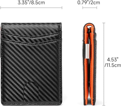 Slim Wallet for Men Bifold RFID Blocking Front Pockets Wallet Credit Card Holder Minimalist Leather Money Clip Mens Wallet with 12 card Slots