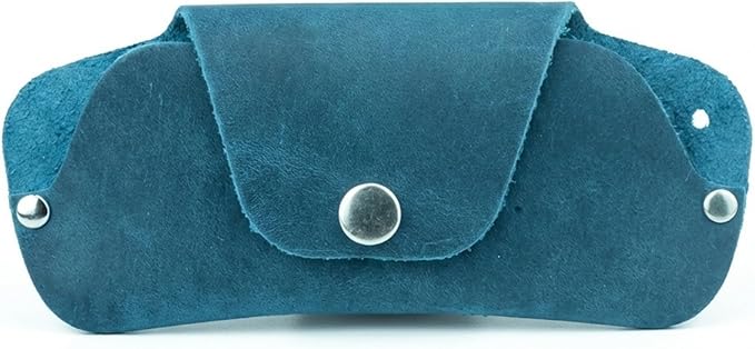 Toprank Leather Eyeglass Case - Handmade Slim Sunglasses Holder, Genuine and Universal Fit for Men and Women
