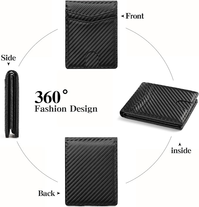 Leather Wallet for Men RFID Blocking Bifold Minimalist Pocket Men Wallet With 2 ID Window