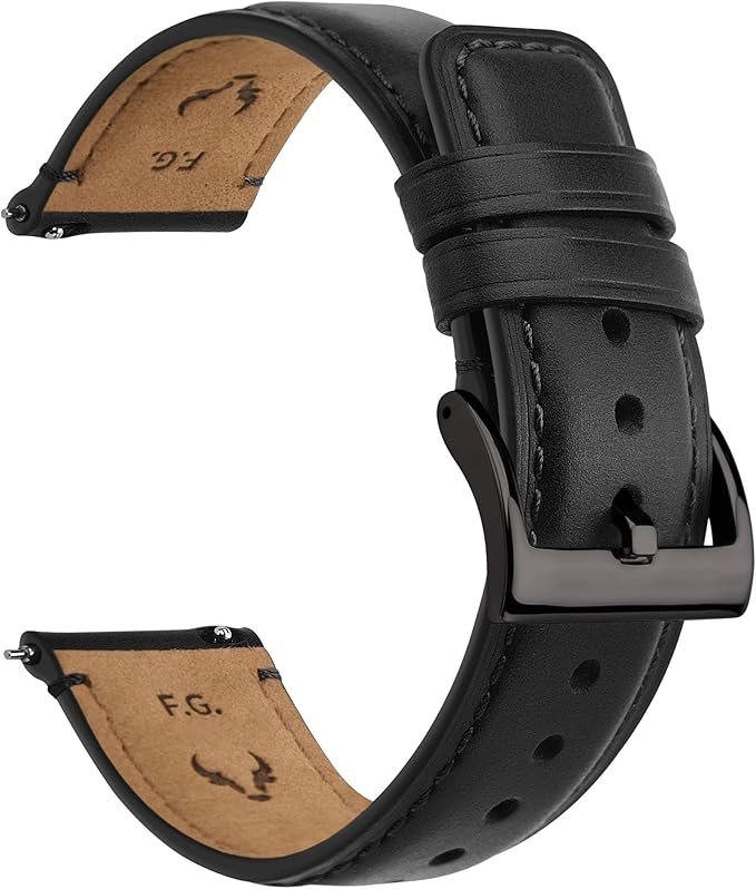 Fullmosa Watch Bands,18mm 19mm 20mm 22mm 24mm Quick Release Leather Watch Band Strap - Burnished Leather Watch Band Vintage Wristband