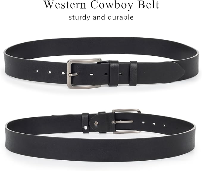 INOGIH Men's Dress Belt - Genuine Leather - Pin-Buckle - Classic Waist Belt for Daily Life