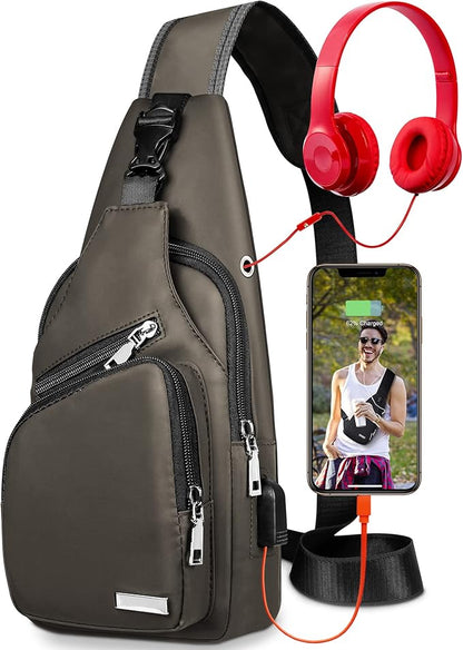 Waterproof Sling Bag Crossbody Backpack for Men Women Sling Backpack Hiking Daypack Multipurpose Cross Body Chest Bag