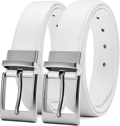 CHAOREN Reversible Belt Men 1 Piece - 1.25" Leather Dress Belt - Trim to Fit for Elegant Style