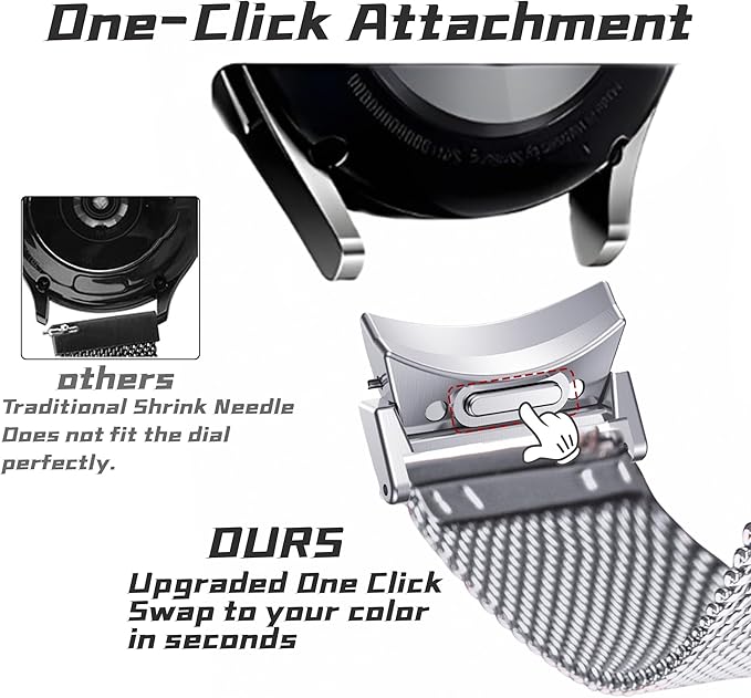 EACHE Stainless Steel Mesh Watch Band for Men Women, Quick Release Mesh Watch Straps 12mm 14mm 16mm 18mm 20mm 22mm