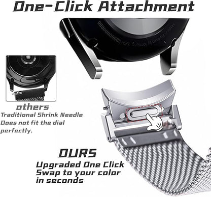EACHE Stainless Steel Mesh Watch Band for Men Women, Quick Release Mesh Watch Straps 12mm 14mm 16mm 18mm 20mm 22mm