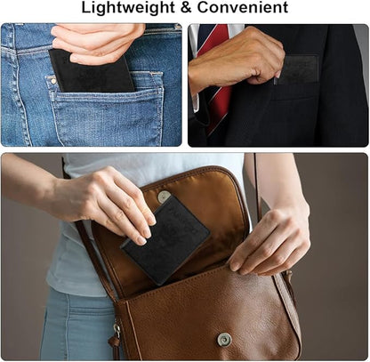 Passport Holder, Travel Must Haves, Men's Black Leather Passport Case with Vaccine Card Slot